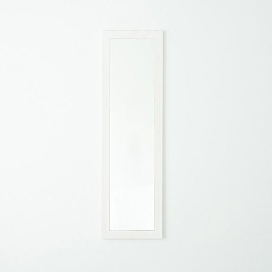 スーパSALE10倍＆4時間限定10％OFF 幅広枠ウォールミラー(50×161)(ホワイト/白) 天然木/姿見鏡/ワイド/高級感/木製/飛散防止加工/壁掛け/北欧風/ヴィンテージ/日本製/完成品/NK-38