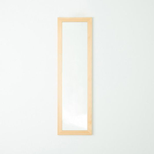 スーパSALE10倍＆4時間限定10％OFF 幅広枠ウォールミラー(50×161)(ナチュラル) 天然木/姿見鏡/ワイド/高級感/木製/飛散防止加工/壁掛け/北欧風/ヴィンテージ/日本製/完成品/NK-38
