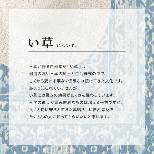 い草ラグ(裏貼り) コンチェルト ブルー 約191×250cm代引NG