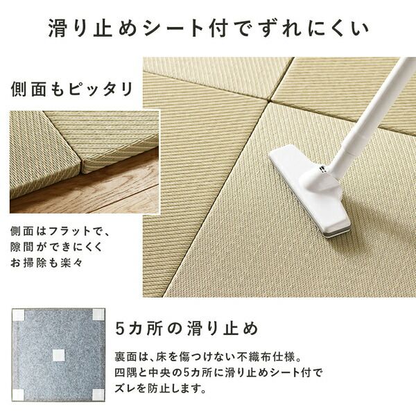〔6枚セット〕 PP 置き畳 ユニット畳 約幅82×奥行82×高さ2.5cm グリーン 樹脂畳 軽量 軽い 滑りにくい 裏面 滑り止めシート付き キズ防止 傷防止 耐久性 丈夫 頑丈 簡単設置 お手入れ簡単 水拭き可 畳マット インテリア家具 インテリア雑貨 リビング家具【代引不可】