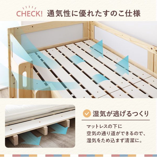 ロフトベッド ベッドフレームのみ 収納庫付き はしご付き 天然木 木製 パイン材 無垢材 すのこ ホルムアルデヒド 大容量収納スペース 頑丈 子供部屋家具 ベッド ロフトベット ベット ベットフレーム代引NG