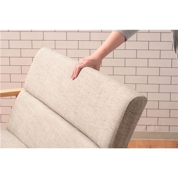 ソファー 2人掛け 約幅117×奥行70×高さ80×座面高41cm ベージュ 木製 肘付き 完成品 リビング ダイニング インテリア家具代引NG