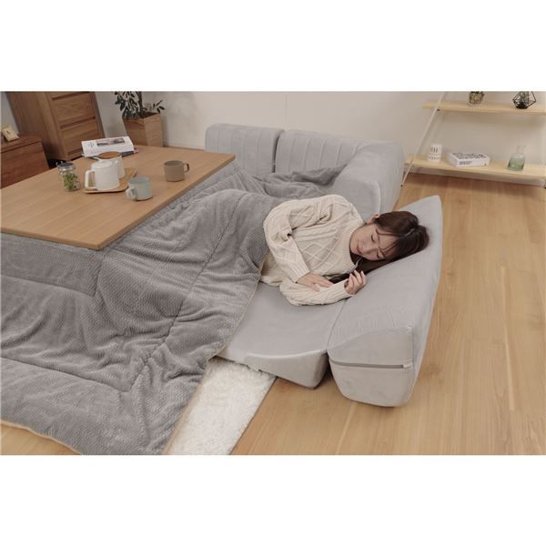 ソファー コーナー 3点セット 2P：100×50-100×36cm ベロア生地 グレー ウレタンフォーム リビング インテリア家具代引NG