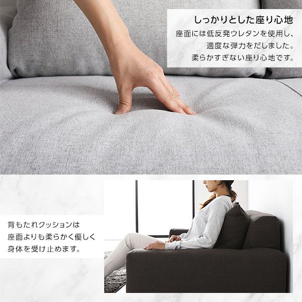 スーパSALE10倍＆4時間限定10％OFF フロアソファー ローソファー 幅135cm×奥行85cm×高さ50cm グレー 肘付き ロータイプ オールウレタン仕様 低反発 ファブリック生地 日本製 国産 こたつソファ リビング家具 シンプル モダン