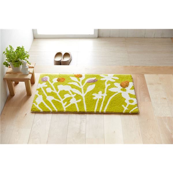 スーパSALE10倍＆4時間限定10％OFF スミノエ デザインライフ クッカマット/玄関マット 約幅45×長さ75cm イエロー【代引NG】