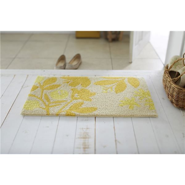 スーパSALE10倍＆4時間限定10％OFF スミノエ デザインライフ ハチマット/玄関マット 約幅45×長さ75cm イエロー【代引NG】