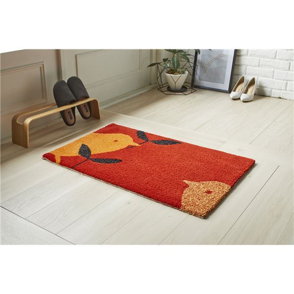 スーパSALE10倍＆4時間限定10％OFF スミノエ デザインライフ コトリマット/玄関マット 約幅45×長さ75cm レッド【代引NG】