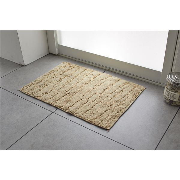 スーパSALE10倍＆4時間限定10％OFF スミノエ デザインライフ ウッドバスマット 約幅35×長さ50cm ベージュ【代引NG】