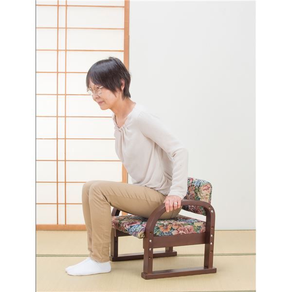 天然木立ち座り楽ちん座椅子 日本製 1脚 ゴブラン代引NG