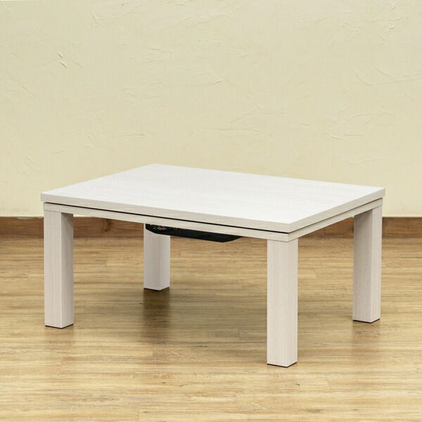 こたつ 約80×60cm ホワイト ヴィンテージ柄コタツ 組立品 リビング ダイニング代引NG