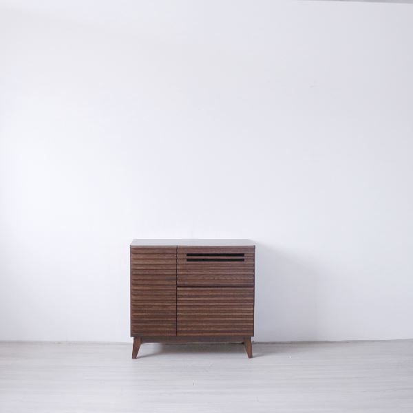 サイドボード 約幅80×奥行42.5×高さ75cm ブラウン オープンレール AV キャビネット リビング ダイニング インテリア家具代引NG