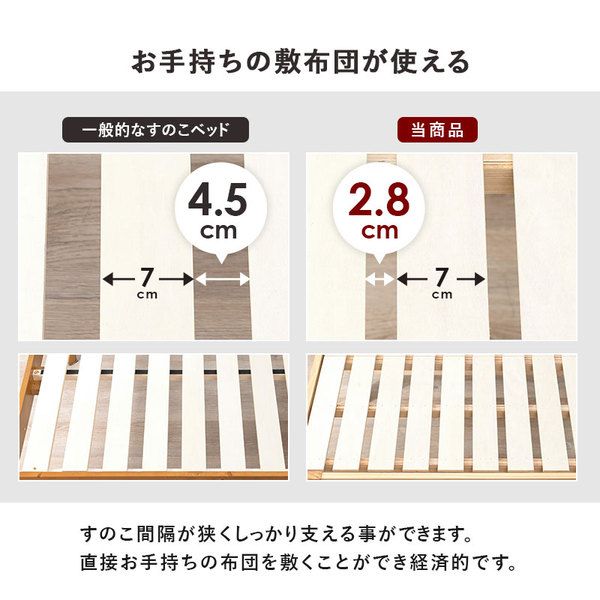 頑丈 すのこベッド セミダブル 約幅120.5×奥行211.5×高さ72cm ダークブラウン 組立品 コンセント付き ベッドフレーム単品代引NG