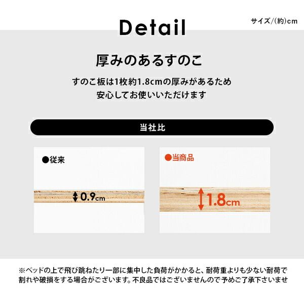 組立簡単 すのこベッド(ロールすのこ) シングル 約幅99.5×奥行198×高さ36.5cm ウォッシュホワイト 組立品 ベッドフレーム単品代引NG