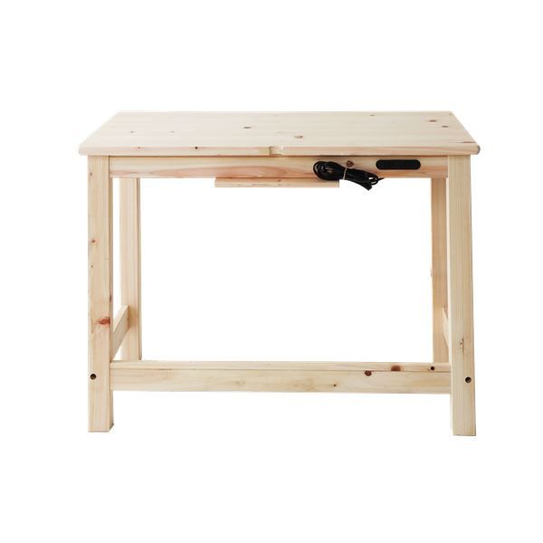 ヒノキデスク/机約96×60×72cm 引き出し付き 組立品 日本製 国産代引NG