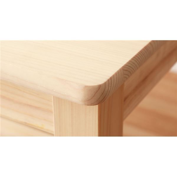 ヒノキデスク/机約96×60×72cm 引き出し付き 組立品 日本製 国産代引NG