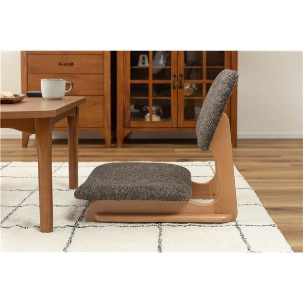 スーパSALE10倍＆4時間限定10％OFF フロアチェア 約W50×D56×H52×SH12cm ブラウン 完成品