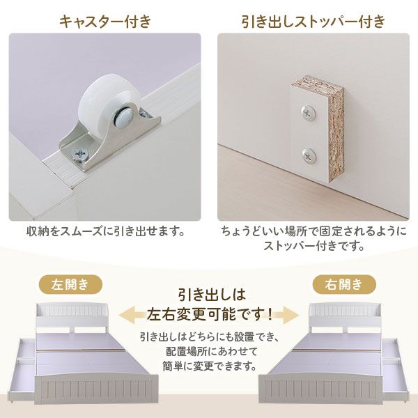 スーパSALE10倍＆4時間限定10％OFF ベッド  シングル ボンネルコイルマットレス付き ホワイト 引き出し 収納付き 棚付き 宮付き 宮棚付き 2口 コンセント付き カントリー調 収納ベッド 収納ベット インテリア家具 寝室家具 ショートシングルベッド ショート