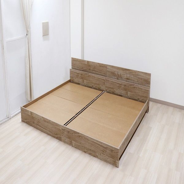 ベッド ワイドキング 230cm セミシングル＋ダブル フレームのみ アッシュブラウン bred-cabinet 組立式 マットレス別売代引NG
