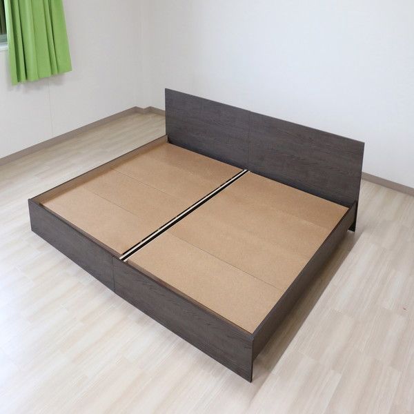 ベッド ワイドキング 210cm セミシングル＋セミダブル アッシュブラウン ポケットコイルマットレス付き bred-panel 組立式代引NG