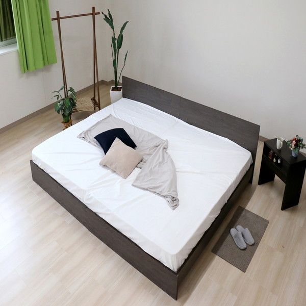 ベッド ワイドキング 240cm セミダブル＋セミダブル アッシュブラウン ポケットコイルマットレス付き bred-panel 組立式代引NG
