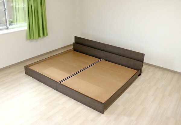 ベッド ワイドキング 200cm シングル＋シングル ヴィンテージナチュラル ポケットコイルマットレス付 bred-cabinet 組立式代引NG