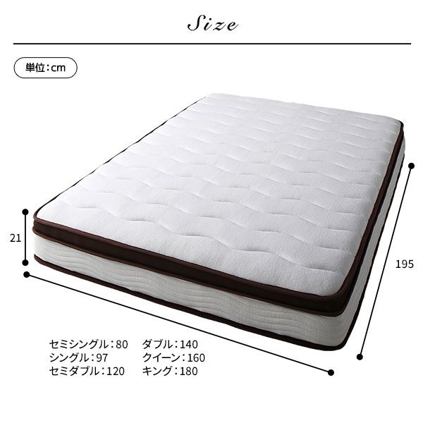 スーパSALE10倍＆4時間限定10％OFF マットレス 単品 セミダブル 2層ポケットコイル ハイグレード 快眠 ニット 体圧分散 1年保証 コンパクト 圧縮梱包 厚み21cm ポケットコイルマットレス 寝具 セミダブルマットレス