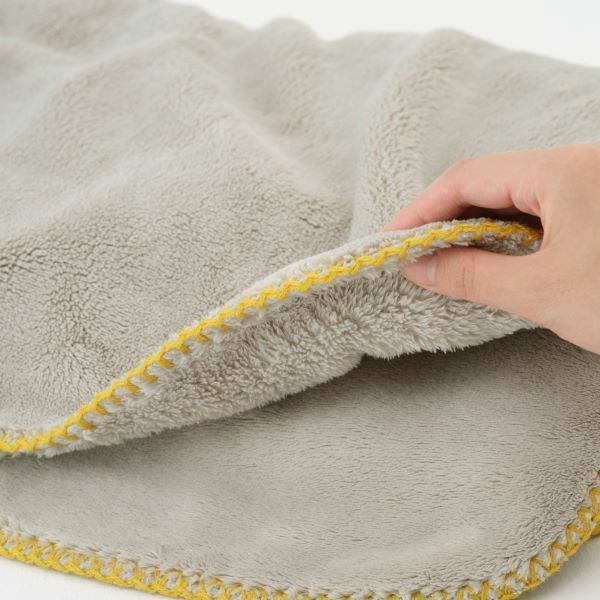 スーパSALE10倍＆4時間限定10％OFF ハーフケット 約100×140cm ダークグレー ステッチ 吸湿発熱機能 もこもこあったか ブランケット リビング インテリア雑貨