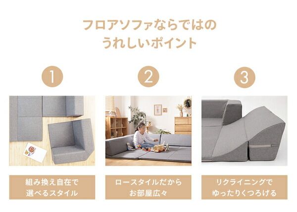 コーナーソファー ブルー マット付き 洗えるカバー ホットカーペット使用可 床暖房使用可 フロアソファー 日本製