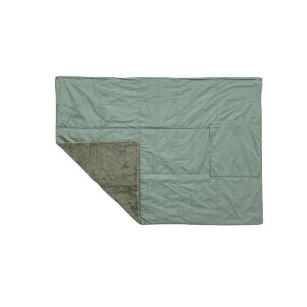 スーパSALE10倍＆4時間限定10％OFF ハーフケット 約100×140cm カーキ 吸湿発熱 撥水 抗菌 防臭 防ダニ コンパクト収納 超軽量 カポック綿 あったか アウトドア