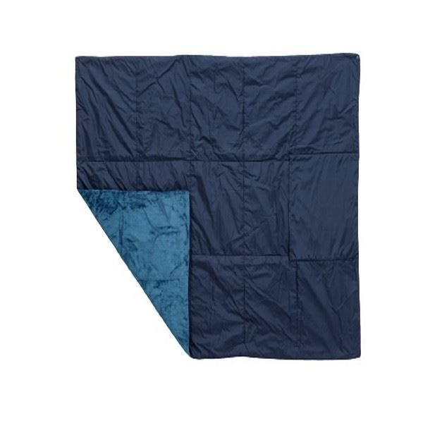 スーパSALE10倍＆4時間限定10％OFF ひざ掛け 約60×85cm ネイビー 吸湿発熱 撥水 抗菌 防臭 防ダニ コンパクト収納 超軽量 カポック綿 あったか アウトドア