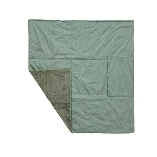 スーパSALE10倍＆4時間限定10％OFF ひざ掛け 約60×85cm カーキ 吸湿発熱 撥水 抗菌 防臭 防ダニ コンパクト収納 超軽量 カポック綿 あったか アウトドア