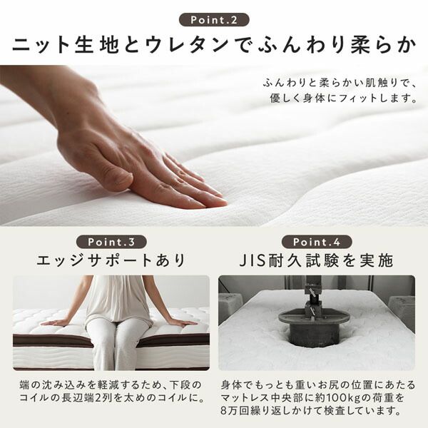 ベッド シングル 2層ポケットコイルマットレス付 スレートグレー すのこ 宮付 棚付 コンセント ロータイプ 頑丈 通気性 すのこベッド ベッドフレーム ローベッド フロアベッド シングルベッド ベット