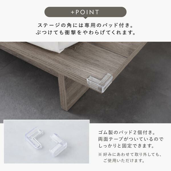 ステージベッド ステージタイプ シングル ボンネルコイルマットレス付 ストーングレー フレーム幅120cm マットレス幅97cm コンセント 専用パッド付 通気性 頑丈 ローベッド すのこベッド ベッドフレーム フロアベッド 寝具 インテリア家具 寝室