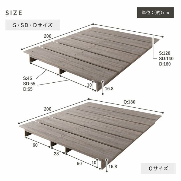 ステージベッド ステージタイプ クイーン ボンネルコイルマットレス付 ストーングレー フレーム幅180cm マットレス幅160cm コンセント 専用パッド付 通気性 頑丈 ローベッド すのこベッド ベッドフレーム フロアベッド 寝具 インテリア家具 寝室