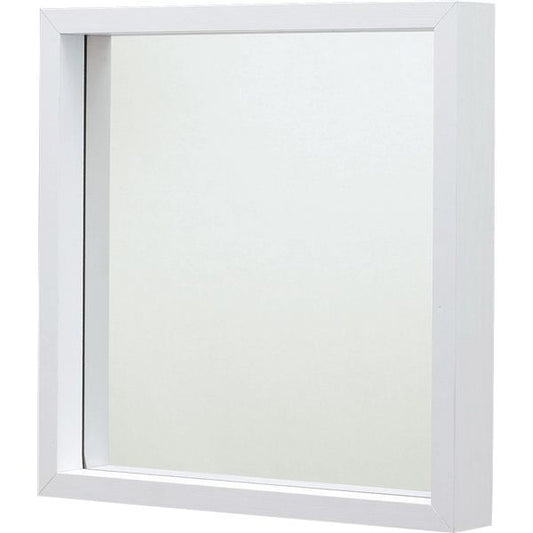 スーパSALE10倍＆4時間限定10％OFF 姿見鏡 ウォールミラー 幅42cm L ホワイト 正方形 3mm飛散防止ミラー リビング ベッドルーム 寝室 ドレッサー 玄関