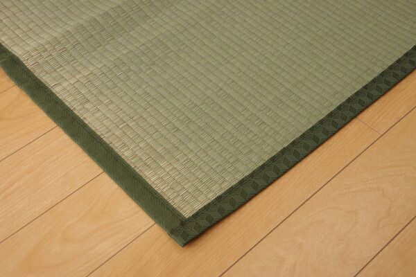 日本製 い草 上敷き/ラグマット 双目織 江戸間6畳 約261×352cm 抗菌 防臭 調湿機能付き 草津 〔リビング〕代引NG