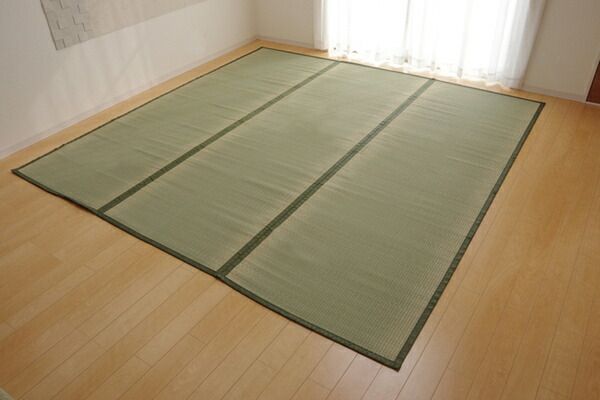 日本製 い草 上敷き/ラグマット 双目織 江戸間8畳 約352×352cm 抗菌 防臭 調湿機能付き 草津 〔リビング〕代引NG