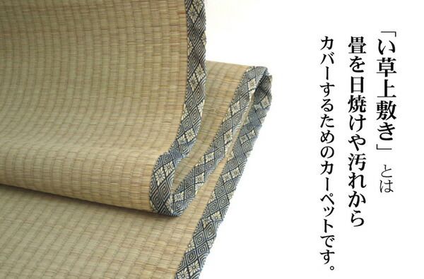 日本製 い草 上敷き/ラグマット 糸引織 三六間4.5畳 約273×273cm 抗菌 防臭 調湿機能付き 湯沢 〔リビング〕代引NG