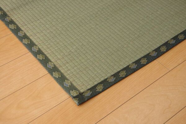 日本製 い草 上敷き/ラグマット 双目織 三六間2畳 約182×182cm 抗菌 防臭 調湿機能付き 〔リビング 和室〕代引NG