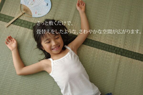 日本製 い草 上敷き/ラグマット 双目織 本間8畳 約382×382cm 抗菌 防臭 調湿機能付き 草津 〔リビング〕代引NG