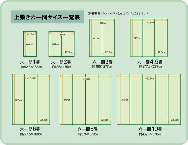 日本製 い草 上敷き/ラグマット 双目織 六一間4.5畳 約277×277cm 抗菌 防臭 調湿機能付き 〔リビング 和室〕代引NG