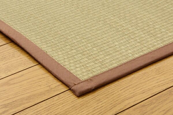 無染土 い草 上敷き/ラグマット 江戸間4.5畳 約261×261cm 裏：不織布張り 抗菌 防臭 ボリューム 〔リビング〕代引NG
