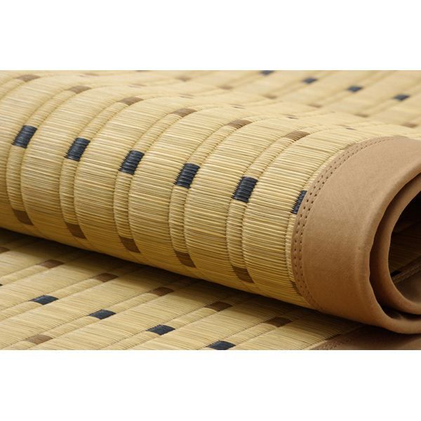日本製 い草 ラグマット/絨毯 掛川織 江戸間6畳 約261×352cm 抗菌 防臭 調湿効果付き 消臭 クッション性 〔リビング〕代引NG