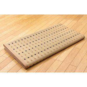 日本製 い草 ラグマット/絨毯 掛川織 江戸間8畳 約348×352cm 抗菌 防臭 調湿効果付き 消臭 クッション性 〔リビング〕代引NG