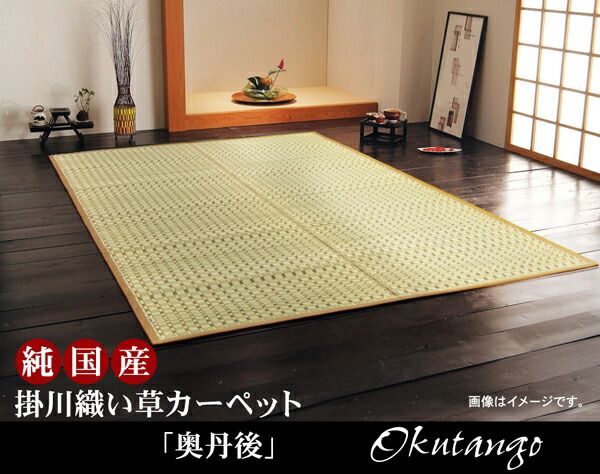 モダン い草 ラグマット/絨毯 本間10畳 約477×382cm 長方形 日本製 抗菌 防臭 調湿 消臭 掛川織 〔リビング〕代引NG
