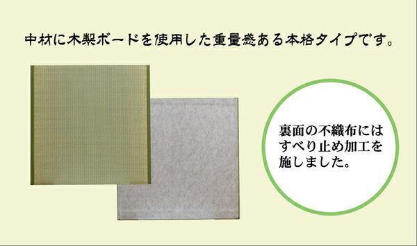 い草 ユニット畳/置き畳 【88×88×2.2cm 3枚1セット】 不織布 防滑 抗菌 防臭 調湿 消臭 〔リビング ダイニング〕【代引NG】
