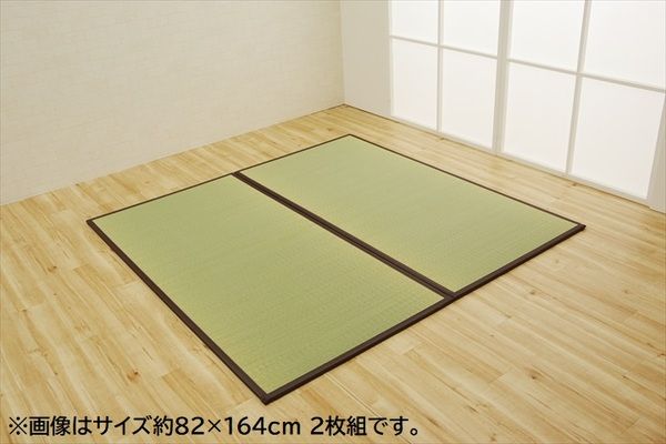い草 置き畳/ユニット畳 【ブラウン 約82×82×1.7cm 6枚1セット】 日本製 軽量 ジョイント付き 抗菌 防臭 〔リビング〕【代引NG】