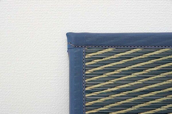 い草 ユニット畳/置き畳 【ブルー 約82×82×1.7cm 6枚1セット】 正方形 軽量タイプ 抗菌 防臭 消臭 調湿 ニール 半畳 市松 〔リビング〕【代引NG】