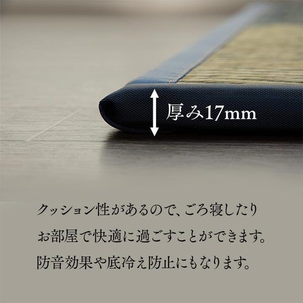 い草 ユニット畳/置き畳 【ブルー 約82×82×1.7cm 9枚1セット】 正方形 軽量タイプ 抗菌 防臭 消臭 調湿 ニール 半畳 市松 〔リビング〕【代引NG】