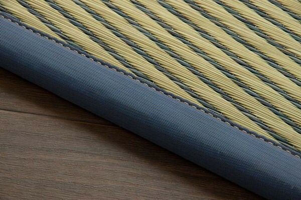 い草 ユニット畳/置き畳 【ブルー 約82×82×1.7cm 12枚1セット】 正方形 軽量タイプ 抗菌 防臭 消臭 調湿 ニール 半畳 市松 〔リビング〕【代引NG】